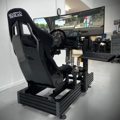 Simulador de corrida de alumínio cockpit preto anodizado perfil extrusão jogos condução sim equipamento de corrida cockpit simulador de jogos
