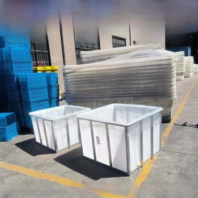 Tanque de água retangular de plástico de qualidade alimentar, tendão de touro, barril de armazenamento para agricultura de peixes, piscina de descongelamento de imersão, aquicultura durável