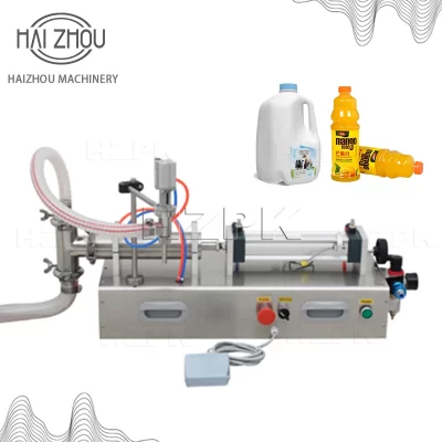 Hzpk máquina de enchimento líquido pistão óleo pneumático shampoo gel mel suco leite sabão líquido máquina enchimento g1wy1000