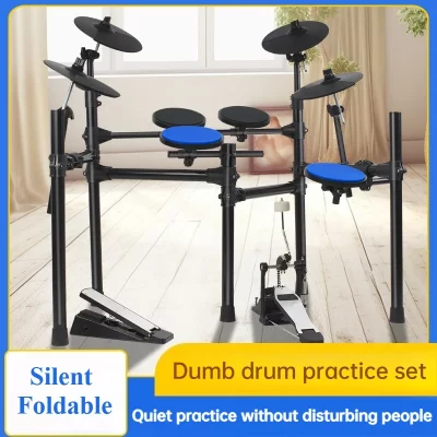 Prática kit de tambor mudo almofada de percussão mudo crianças adultos prática tambor conjunto em casa instrumentos de percussão simular tambor conjunto