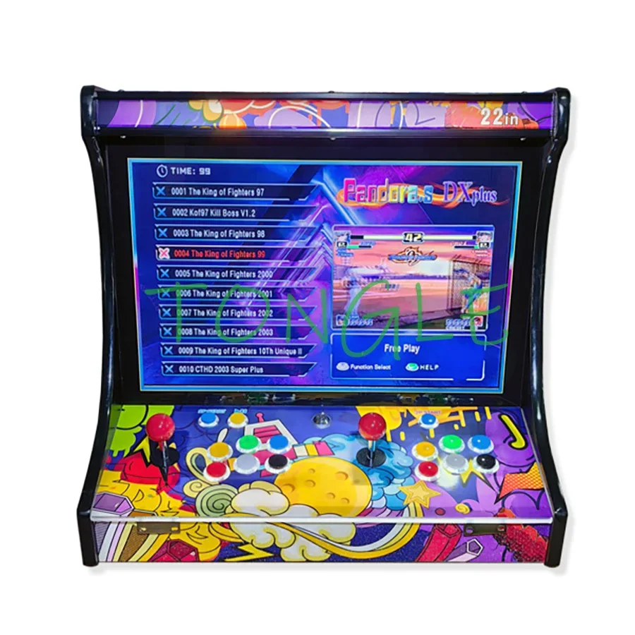Console de videogame arcade para 2 jogadores, 22 espaços, lcd, bartop, construir com saga pandora dx 26800 em 1, aceitador de moedas, botão de joystick para tv - Image 2