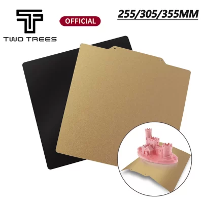 Twotrees-Double Sided PEI Spring Steel Sheet Texturizado, Peças de Impressora 3D, Base Magnética, Cama de Calor Quente, 255mm, 305mm, 355mm