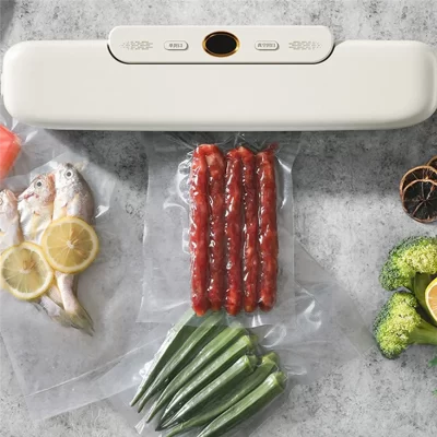 Abxh aferidor do vácuo máquina de embalagem aferidor do vácuo de alimentos com 10 pçs sacos de vácuo doméstico selagem de alimentos a vácuo fácil de usar plug eua