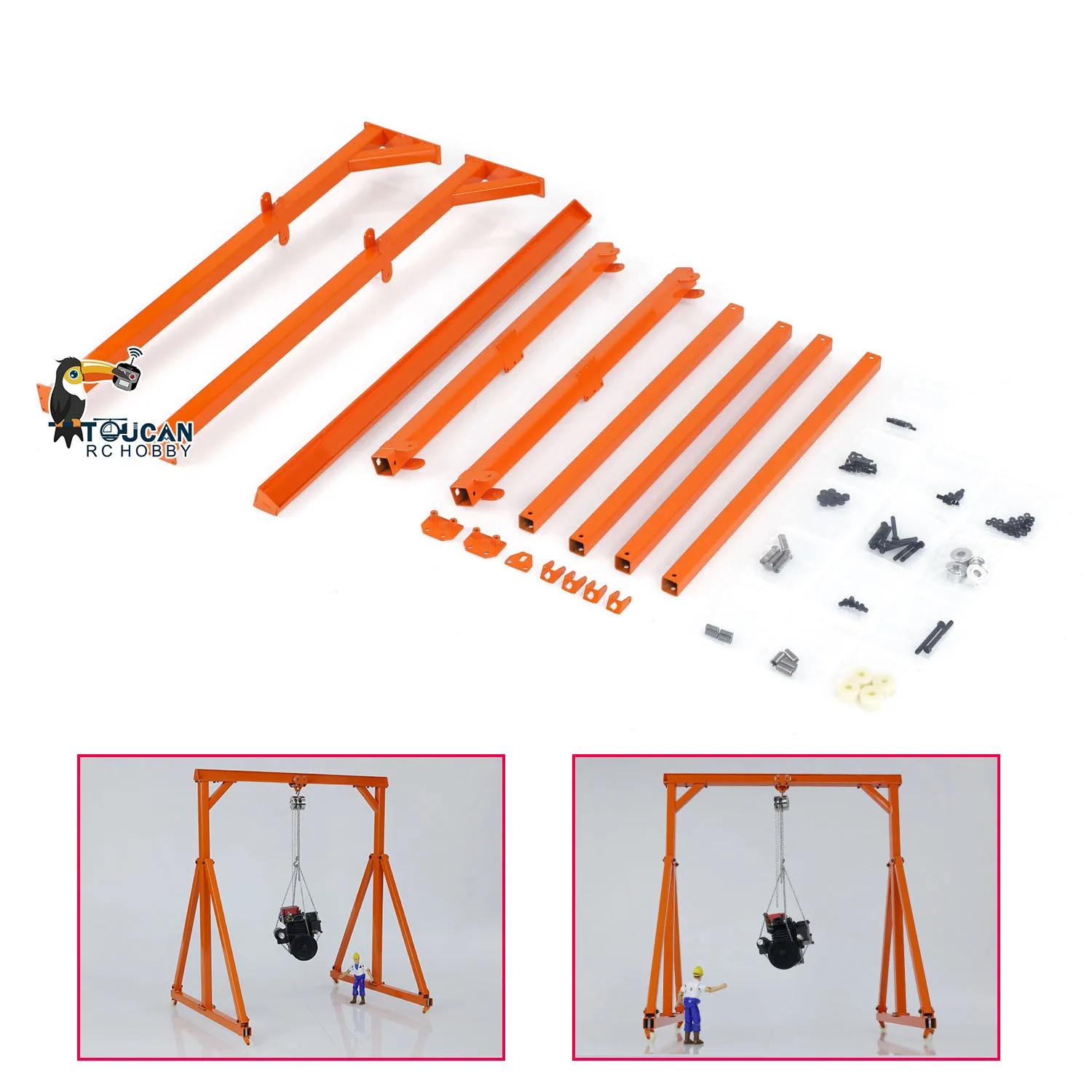 JDM Spare Painted Metal Gantry Crane, Guindaste de elevação, Kit Unassembled Part para Brinquedos RC Car Vehicle, THZH1980, Escala 1:10 - Image 5