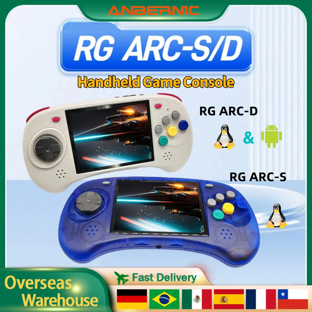 ANBERNIC RG ARC-D RG ARC-S RG ARC Console de jogos portátil retrô reprodutor de videogame portátil RGARC-D RGARC-S 4 polegadas tela IPS presentes