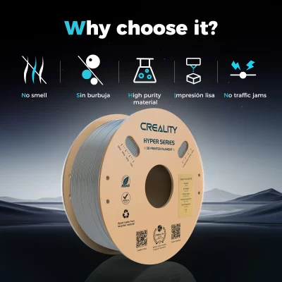 Filamento pla de alta velocidade creality original 1.75mm 1kg hyper series pla 3d filamento pla para creality k1/k1 max/Ender-5 s1