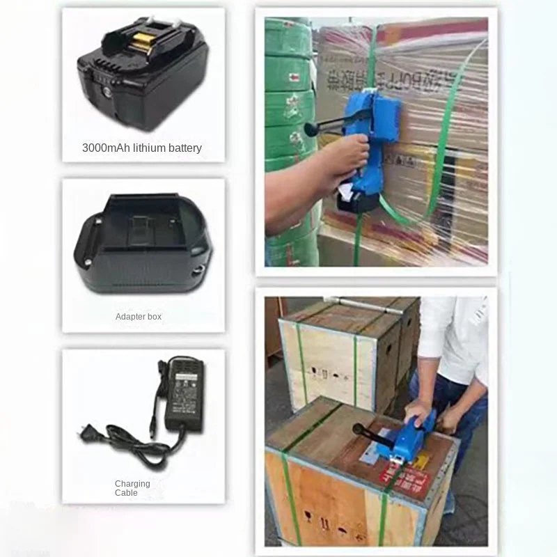 Máquina de embalagem portátil semiautomática, elétrica, recarregável, ferramentas de bandas para cintos pp pet de 13-16mm - Image 2