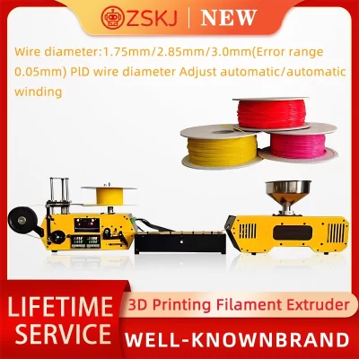 Extrusora de mesa ht400, fabricante de filamento de impressão 3d para filamento 3d, diâmetro automático do fio 1.75mm 3mm para pla petg pa abs pc pp