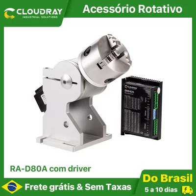 Cloudray rotatar d69/d80/d100 três mandril fixação pinça mesa de trabalho rotativa para máquina de marcação de fibra co2 eixo extra