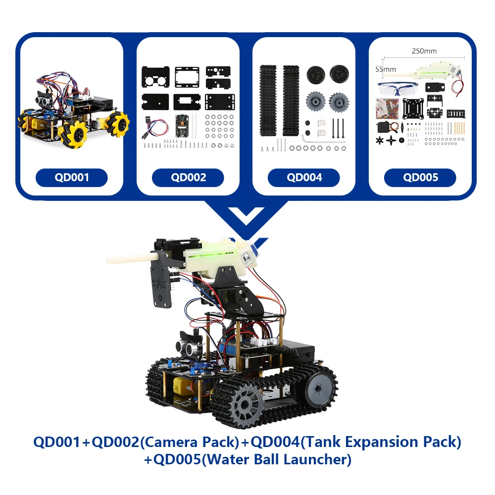 Acebot esp32 iot wifi roda programável evitar obstáculos rastreamento de codificação de riscos starter robô inteligente kit carro para arduino - Image 5