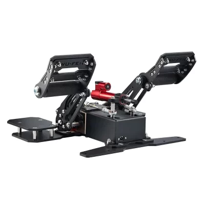 Wufen tecnologia simulação de vôo jogo pé leme amortecimento raptor todo-metal hall sensor freio leme triaxial bobo leme