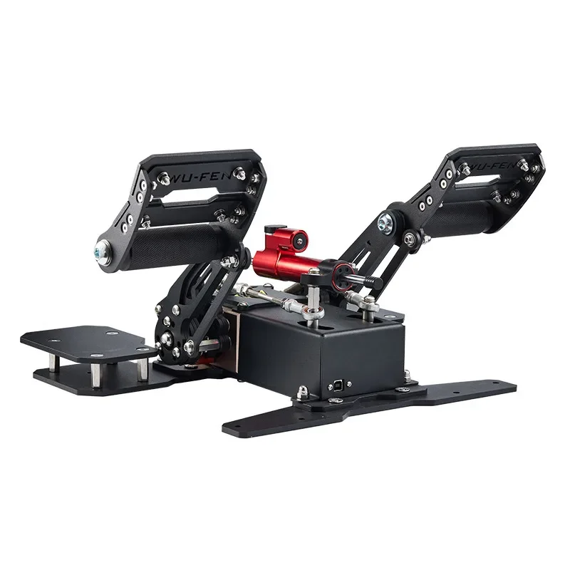 Wufen tecnologia simulação de vôo jogo pé leme amortecimento raptor todo-metal hall sensor freio leme triaxial bobo leme
