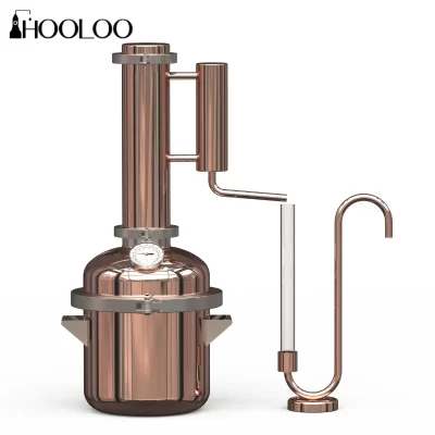 Hooloo 8l destilador de cobre óleo essencial hidrosol ainda casa destilador fogo direto hea equipamentos diy de ervas plantas e flores