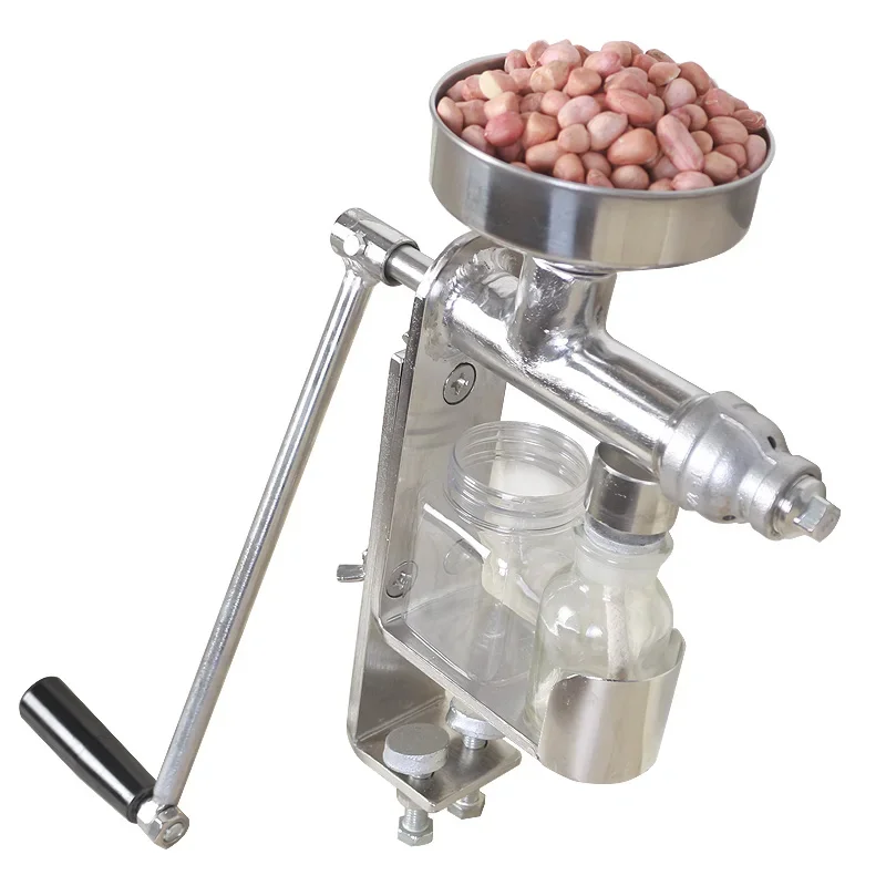 Máquina de prensagem de óleo de gergelim vegetal máquina de extração de óleo manual de aço inoxidável do agregado familiar - Image 3