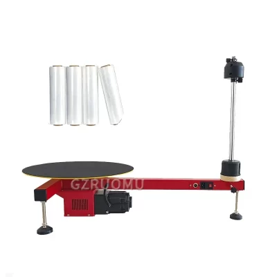 Máquina elétrica de embalagem de filme enrolado pe, semiautomática, enfardadeira de filme de alongamento, logística expressa, caixa de papelão, ferramenta de embrulho de filme
