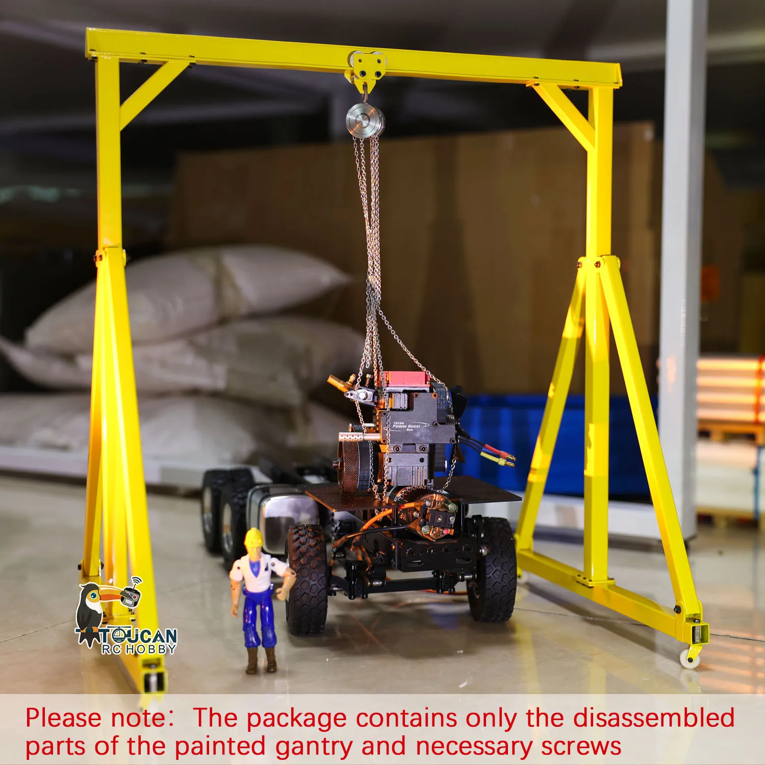 JDM Spare Painted Metal Gantry Crane, Guindaste de elevação, Kit Unassembled Part para Brinquedos RC Car Vehicle, THZH1980, Escala 1:10 - Image 3