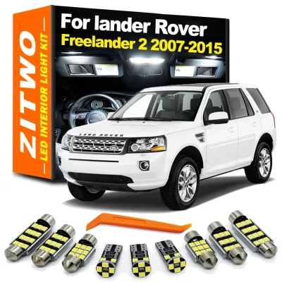 15 pçs lâmpada led interior leitura cúpula pé porta luz kit para land rover freelander 2 lr2 l359 2007- 2013 2014 2015 acessórios