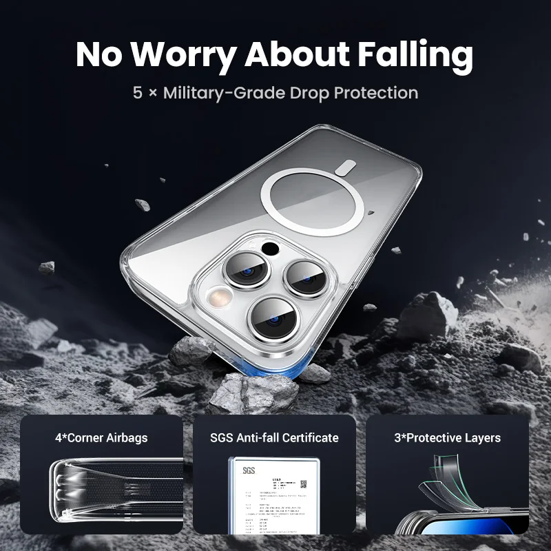 UGREEN Magnetic Case for iPhone 17 16 15 14 13 Pro Max Case Shockproof Cover for iPhone 16 Pro Max Plus 16pro Macsafe TPU Cases - Image 3