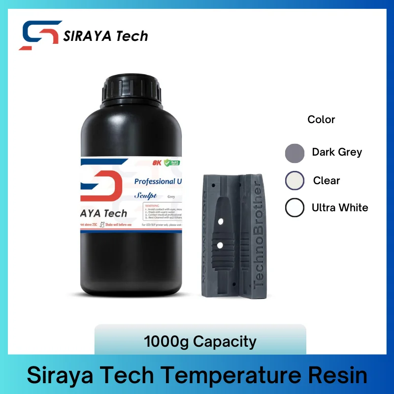 Resina para Impressora 3D Siraya-Tech Sculpt, Resolução para Alta Temperatura, Resistência para Engenharia Joalheria e Industrial, 1kg