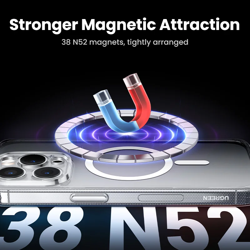 UGREEN Magnetic Case for iPhone 17 16 15 14 13 Pro Max Case Shockproof Cover for iPhone 16 Pro Max Plus 16pro Macsafe TPU Cases - Image 2
