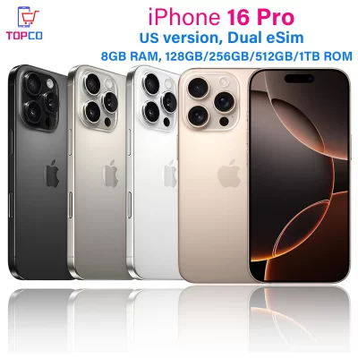 iPhone 16 Pro 128/256/512GB ROM Dual eSIM 6.3" Genuine Super Retina XDR OLED 8GB RAM Face ID A18 Original 98% New 5G Cell Phone