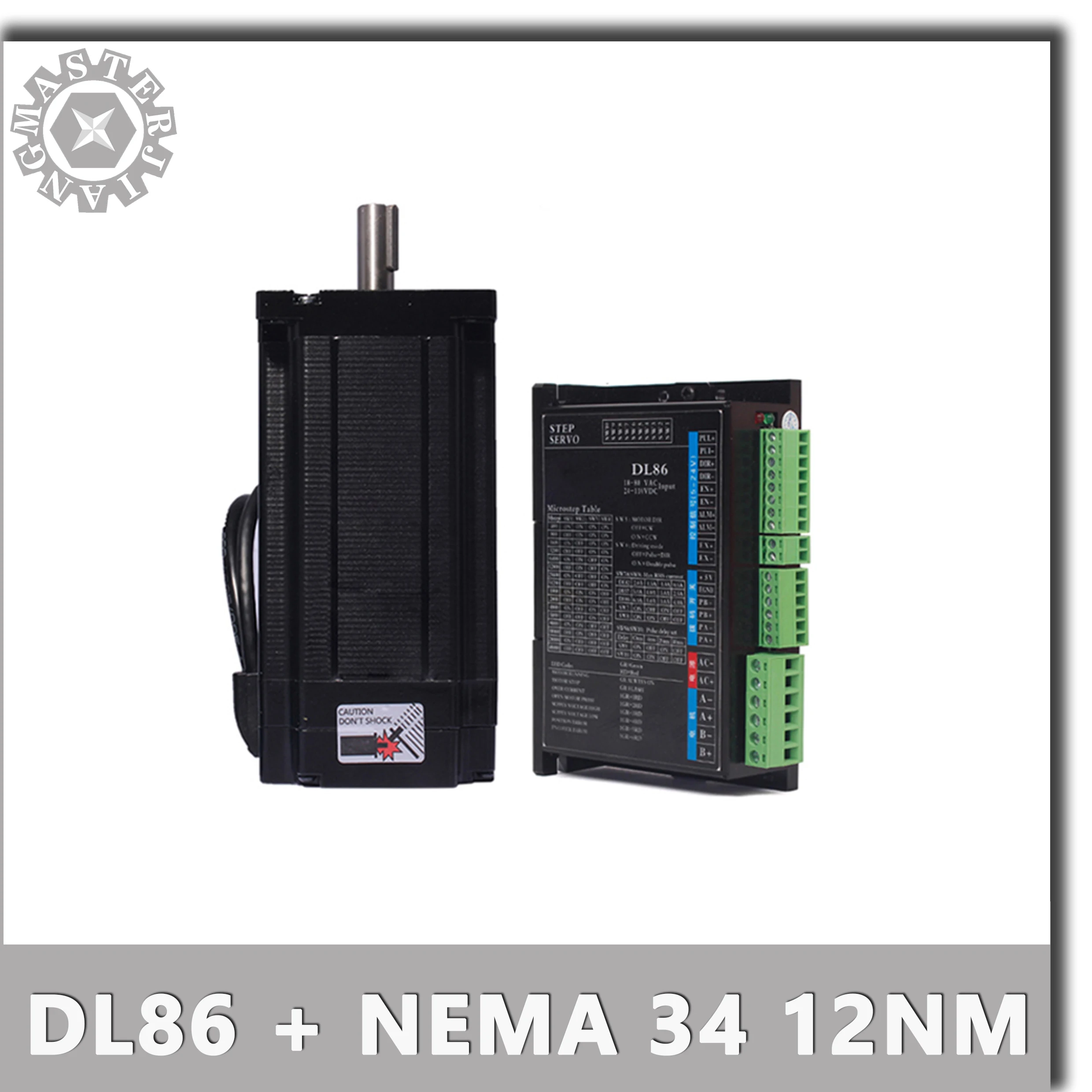 Nema 34 12nm driver de motor de passo servo motor 86hse12n híbrido circuito fechado unidade de passo de alto desempenho dl86
