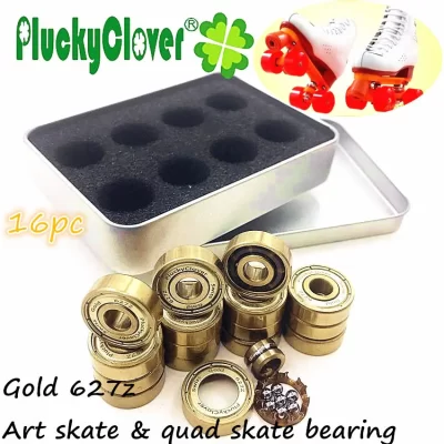 16 pçs 627 quad patins rolamento 7mm furo artístico skate rolo hóquei quad patins rolamento 627 7x22x7mm arte patinação rolamentos