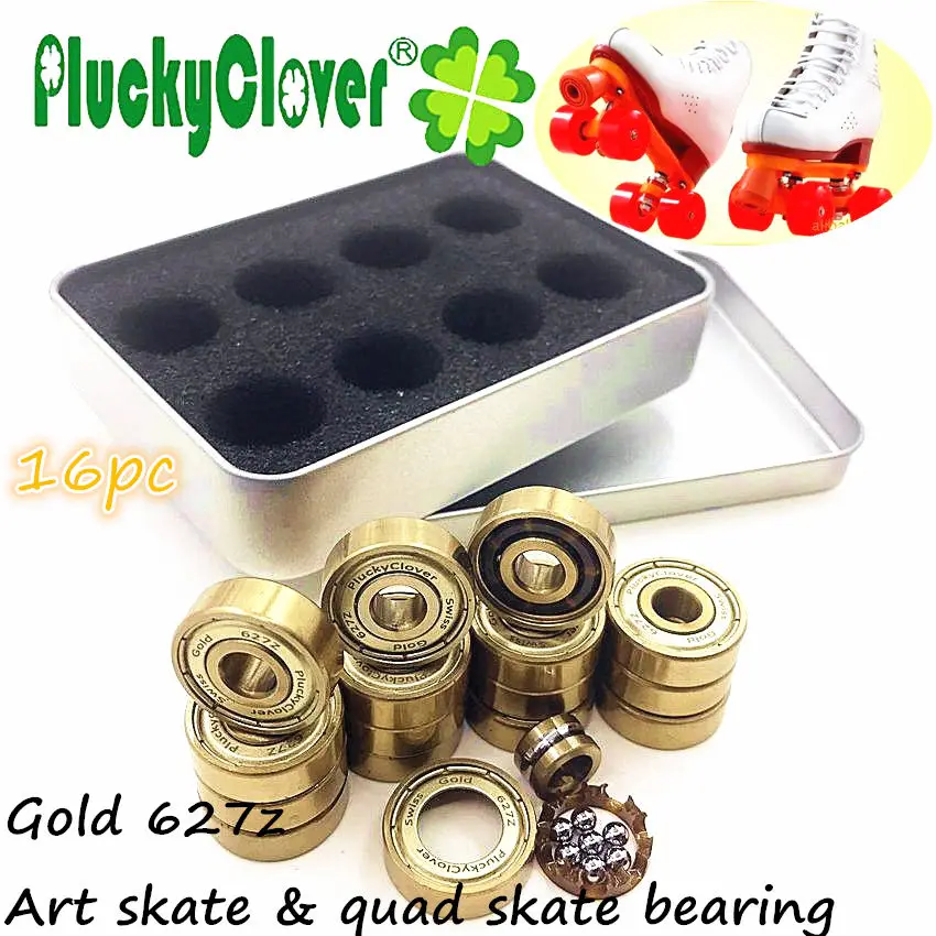 16 pçs 627 quad patins rolamento 7mm furo artístico skate rolo hóquei quad patins rolamento 627 7x22x7mm arte patinação rolamentos