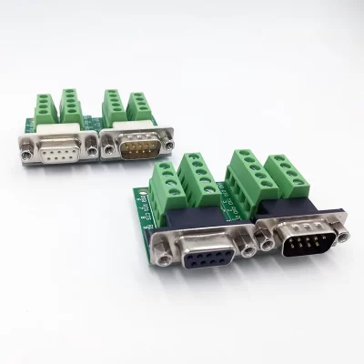 Módulo terminal de conector db9, adaptador rs232 rs485, conversor de interface de sinais macho fêmea com d sub 9 pinos