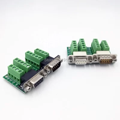Db9 conector rs232 rs485 com sinais terminal módulo interface conversor adaptador de dados masculino fêmea d sub