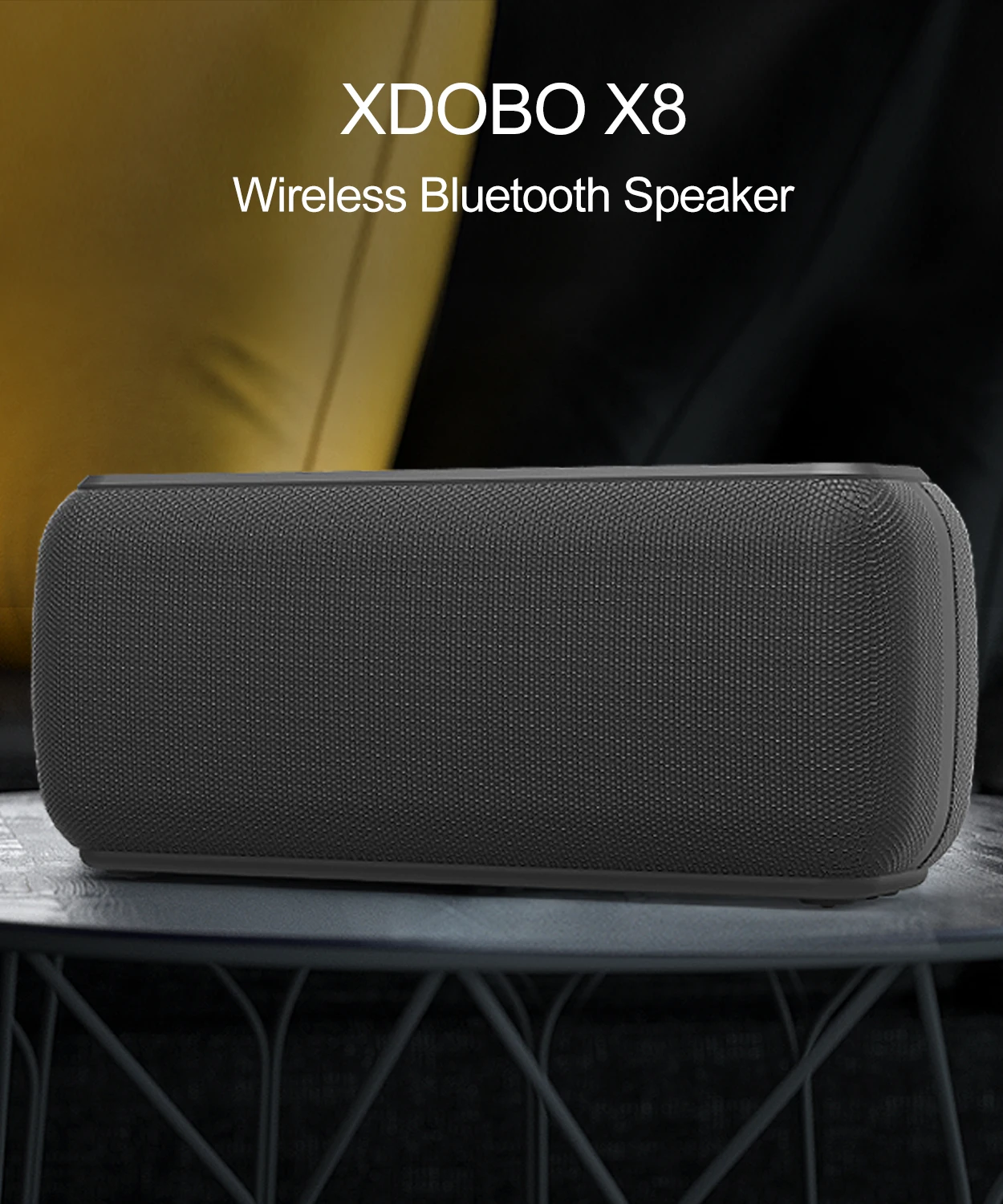 XDOBO Hot Sale X8 60W Portable Outdoor Speakers Bluetooth Wireless Bass Subwoofer Waterproof 6600mAh TWS Function Support TF/AUX - Image 3