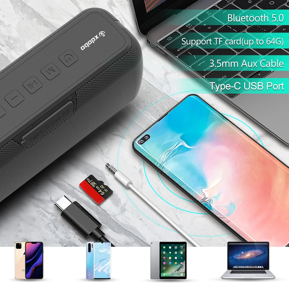 XDOBO Hot Sale X8 60W Portable Outdoor Speakers Bluetooth Wireless Bass Subwoofer Waterproof 6600mAh TWS Function Support TF/AUX - Image 5