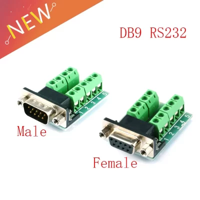1-10 pces db9 macho e fêmea conector adaptador parafuso terminal 9 pinos 9 furos rs232 rs485 placa de conversão dr9 com D-SUB conversor
