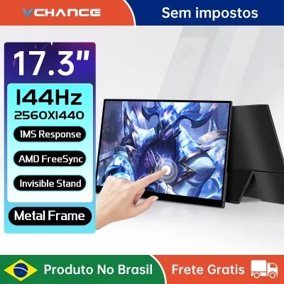 17.3 Inch 2K 144Hz Portable Monitor Touchscreen Metal FreeSync 100%sRGB HDR Gaming Screen Extender for Switch Xbox PS5 Laptop