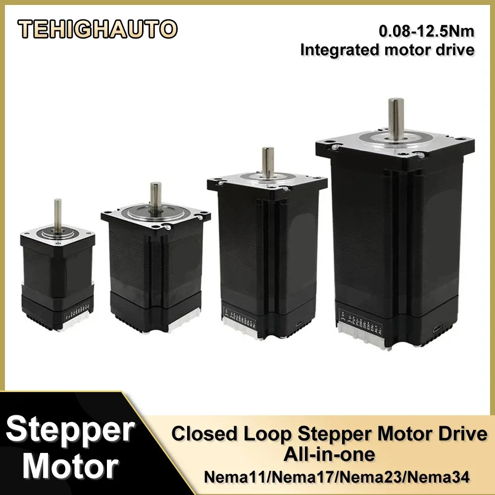 Driver de motor de passo de circuito fechado tudo-em-um motor codificador integrado híbrido de alta velocidade 0,08Nm-12.5Nm Nema11-Nema34