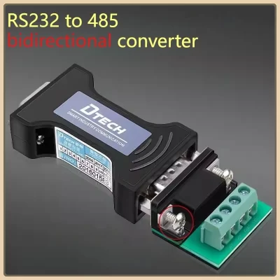 1 peça conversor industrial 232 a 485, adaptador de protocolo bidirecional passivo RS485 para RS232, conversor de porta serial