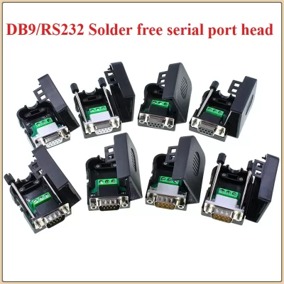 1 peça conector de fuga rs232 db9 9 pinos macho fêmea terminais rs485 com plug D-SUB terminais 21-24 awg fio sem solda conector