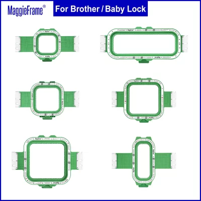 Brother PR Series/ PR1X / PR680W / PR1055X Baby Lock 6 e 10 agulhas compatíveis – MaggieFrame Mighty Hoop Argola de bordado magnética