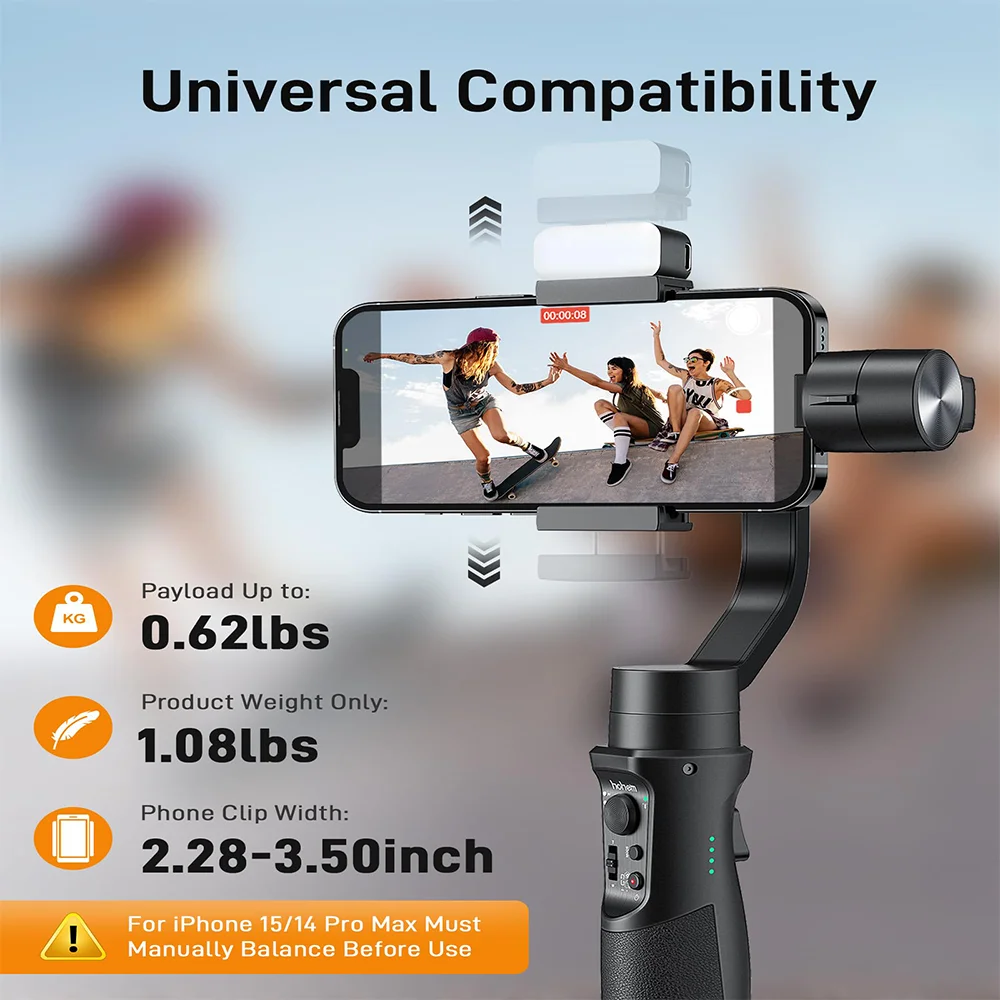 Hohem iSteady Mobile Plus 2024 3-Axis Handheld Gimbal Smartphone Stabilizer Video Recording for for iPhone 15 Pro Xiaomi Huawei - Image 5