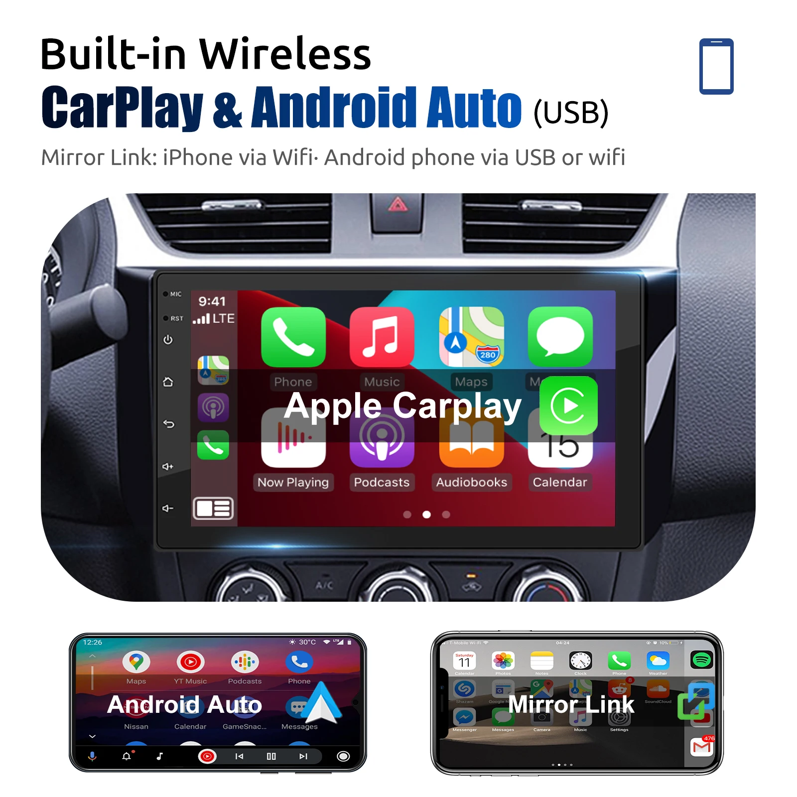 ESSGOO 7 9 10" Car Radio Android Auto Carplay Car Stereo Multimedia Player Universal WIFI GPS Autoradio Car Intelligent Systems - Image 3