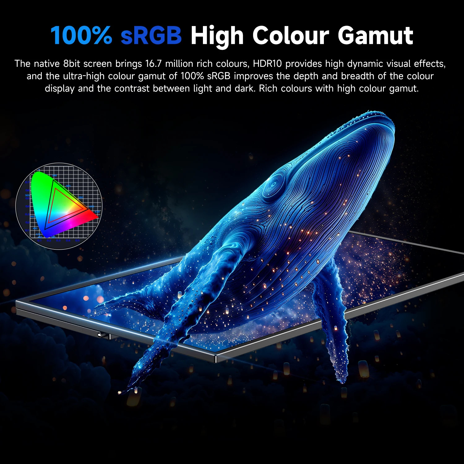 UPERFECT 22 Inch Computer Display Monitor 2K QHD 1440P 100%sRGB IPS Screen w/ Kickstand For Laptop PC Mac Phone PS5 Game Console - Image 5