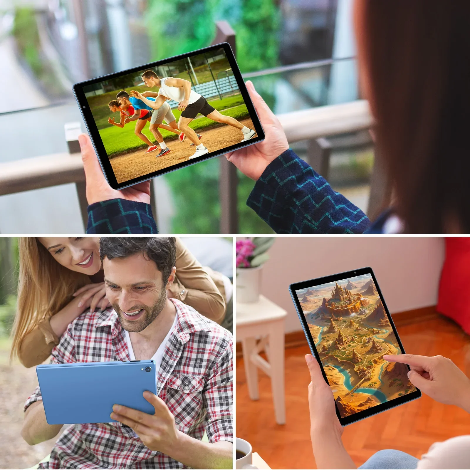 Mais recente tablet de 10,1 polegadas, quad-core, Android 14, armazenamento de 32 GB, expansão de cartão SD de 512 GB, WiFi, sem fio, câmeras duplas, GMS - Image 4