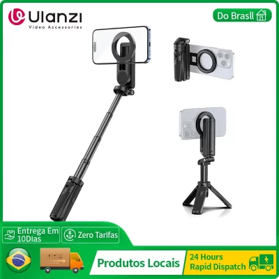 ​Ulanzi JJ03 Magnetic Phone Tripod Wireless Phone Grip Selfie Stick Desktop Tripod for iPhone 17 16 15 14 Pro Pro Max for Travel