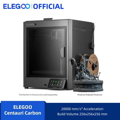 Elegoo centauri impressora 3d de carbono corexy 500 mm/s impressão de alta velocidade nivelamento automático impressão fora da caixa construir volume 256*256*256mm