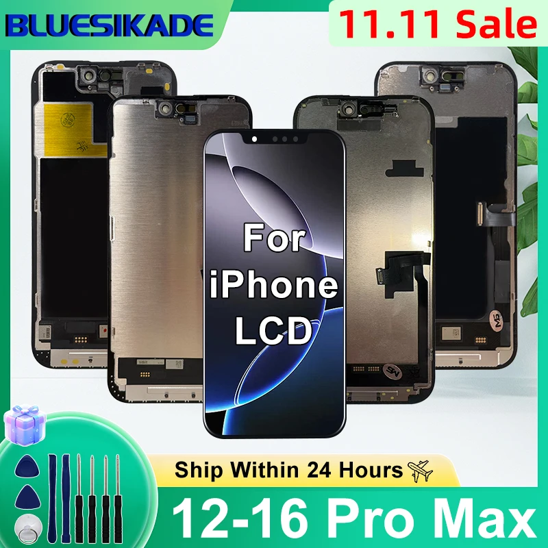 AAAAA For iPhone 16 Pro Max 12 Mini 13 LCD Display 3D Touch Screen Digitizer For iPhone 14 plus 15 Pro Max 16 Plus Display XS