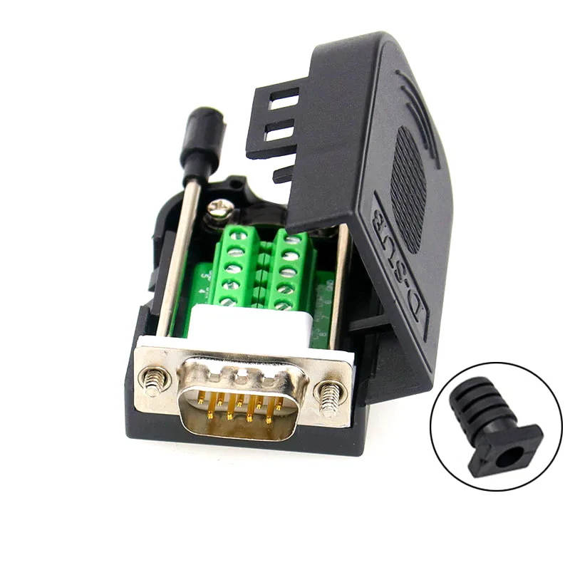 Db9 db9 rs232 rs485 conector D-SUB 9 pinos macho fêmea plug personalizado terminais de fuga branco cola fio conectores sem solda - Image 4