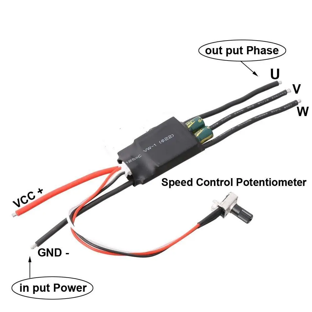 200w bldc driver de motor sem escova trifásico dc 7-24v módulo controlador de velocidade potenciômetro dc controlador bldc sem escova esc