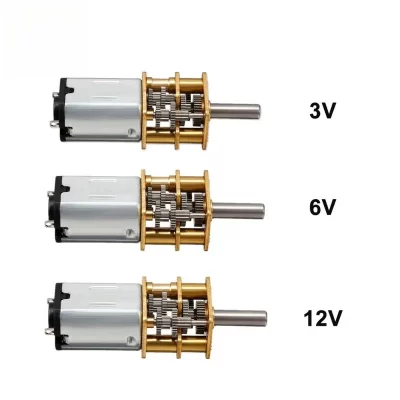 DC 3V/6V/12V N20 Mini Micro Motor de engrenagem de metal com motores DC de roda dentada /60/100/150/200/300/500RPM