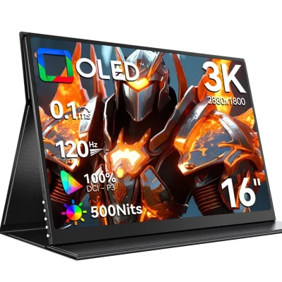 UPERFECT OLED Portable Monitor 13.3" 4K 3840*2160 60Hz Gaming Display 400 Nits 100% DCI-P3 100000:1 Contrast For Laptop Mac