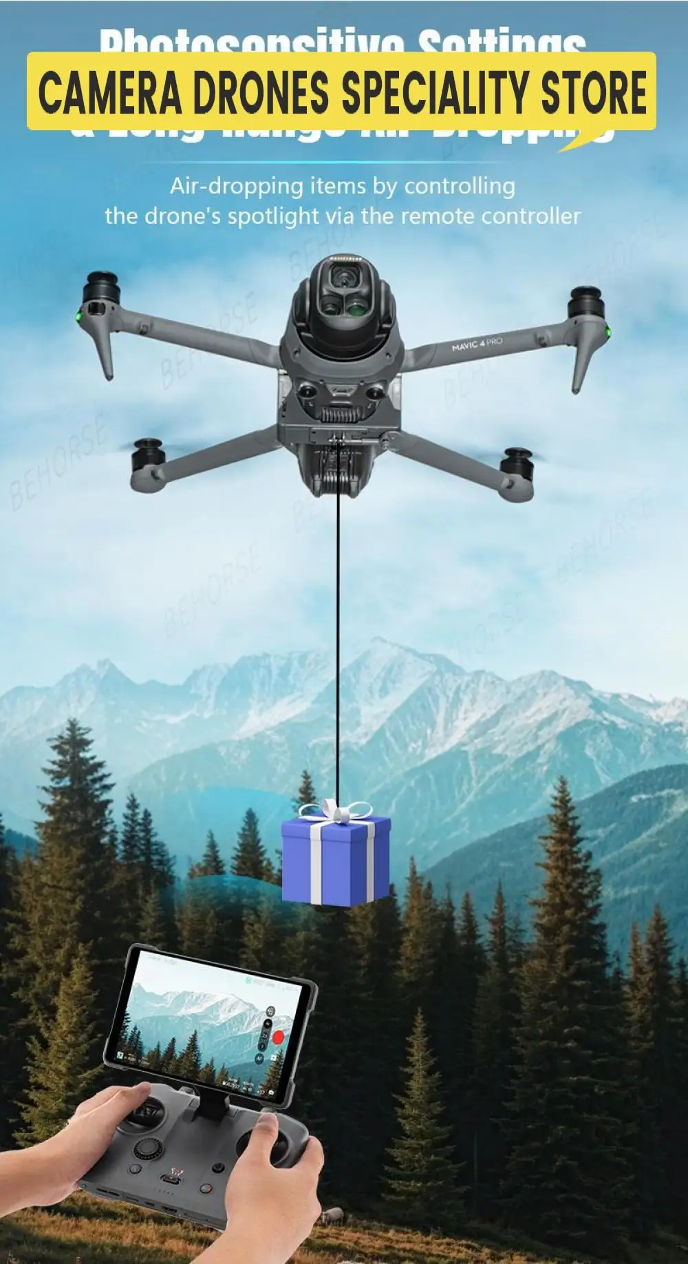 Mavic 4 Pro Optical Thrower with Expansion Bracket Airdrop System Ring Life Rescue Thrower For DJI Mavic 4 Drone Accessoreis